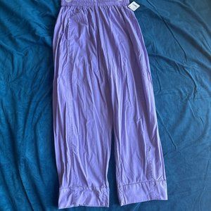 Free People Lavendar Preppy Poplin Pull on Pants NWT Small